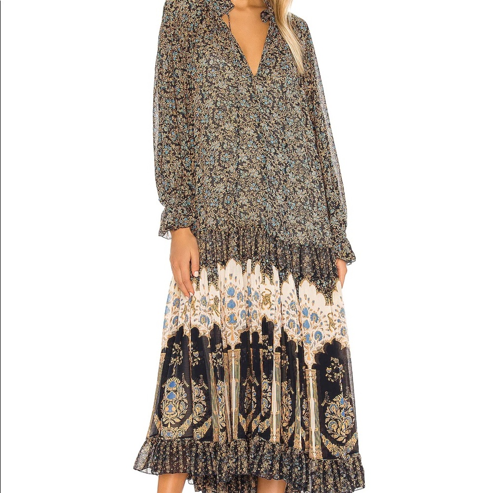 FREE PEOPLE FEELING GROOVY BORDER MAXI DRESS